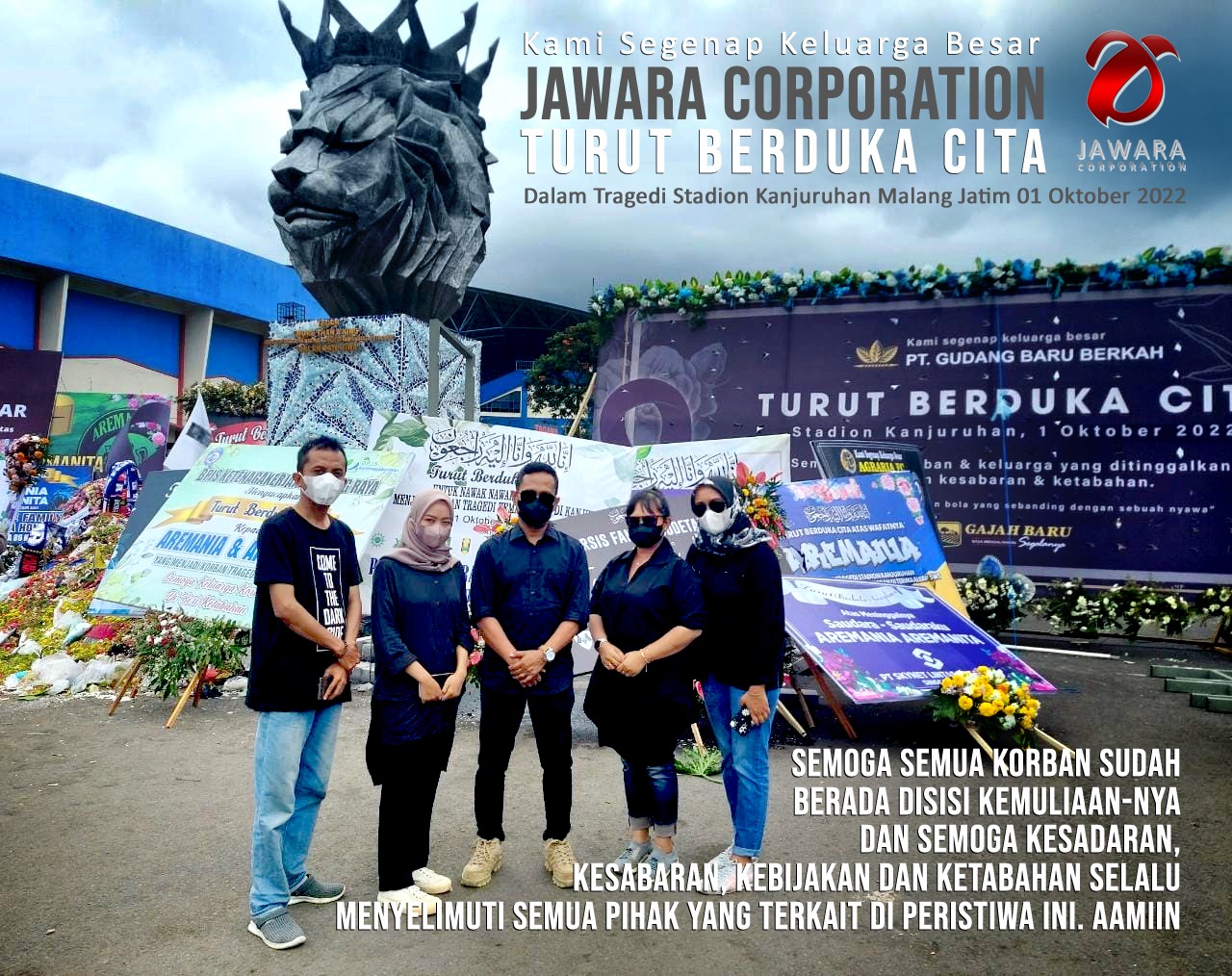 Ucapan Duka Jawara Corporation Tragedi Kanjuruhan. Photo by eko