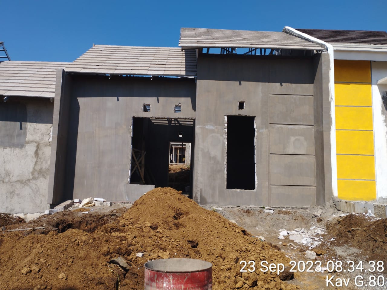 Progres update pembangun  Kavling-G80 di Jawara Boulevard Langlang Singosari Malang. Photo by rahmad