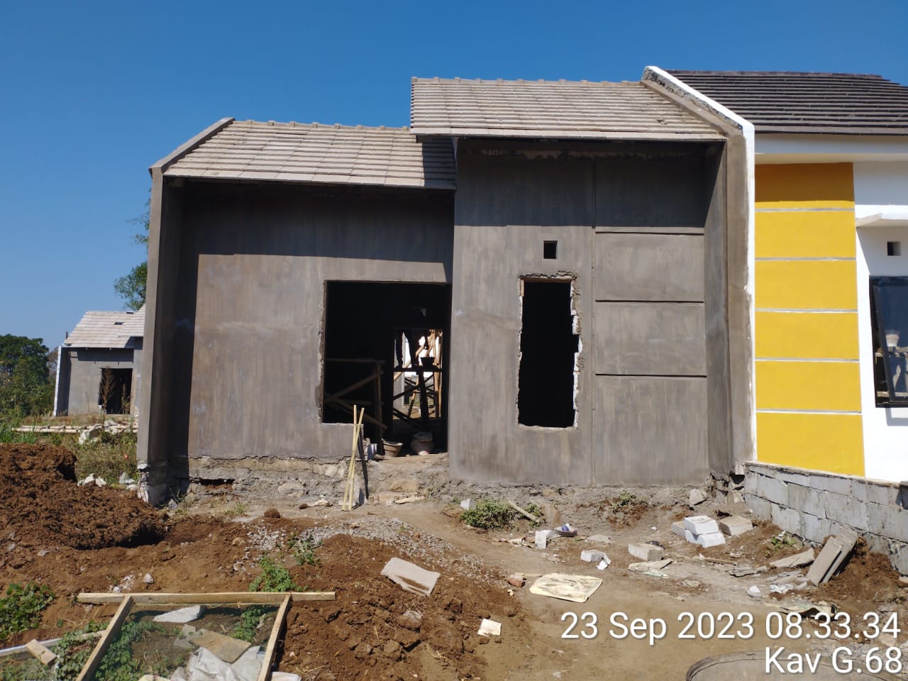 Progres update pembangun  Kavling-G68 di Jawara Boulevard Langlang Singosari Malang. Photo by rahmad