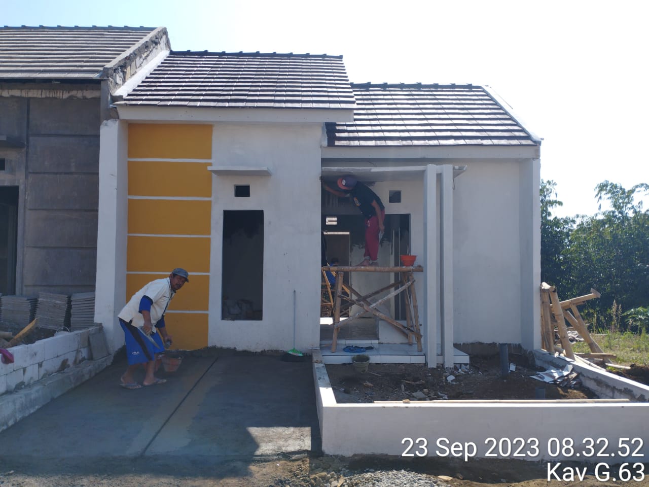 Progres update pembangun  Kavling-G63 di Jawara Boulevard Langlang Singosari Malang. Photo by rahmad