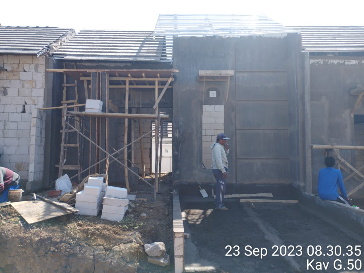 Progres update pembangun  Kavling-G50 di Jawara Boulevard Langlang Singosari Malang. Photo by rahmad