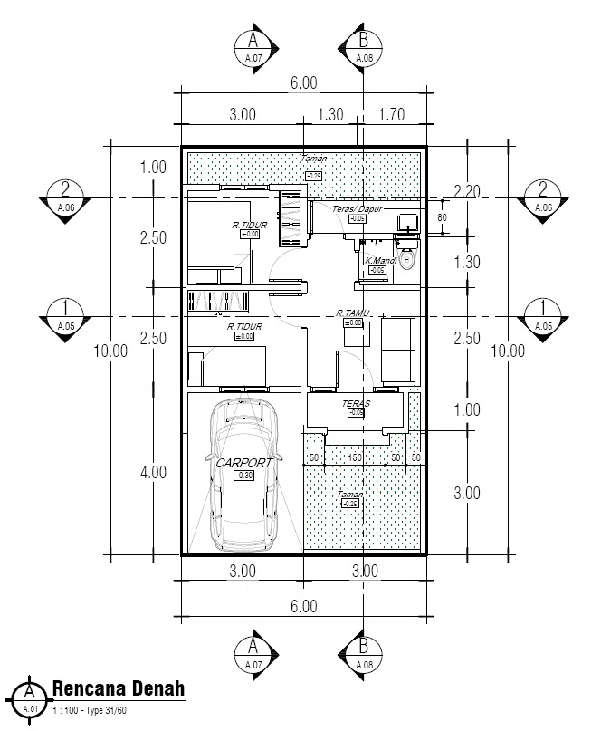 Contoh fasad Rumah Type 31/72