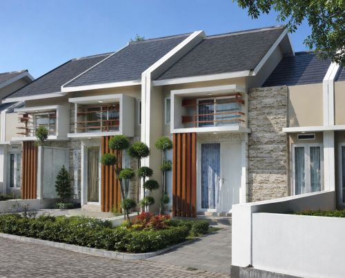 Fasad Rumah Minimalis Modern Type 41 - Batu Top View Residence