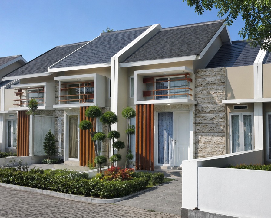 Fasad Rumah Minimalis Modern Type 41 - Batu Top View Residence