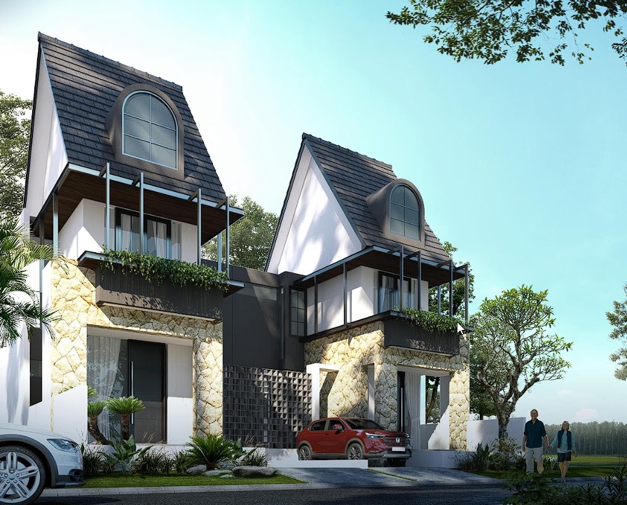 Fasad Desain Arsitektur Modern Vila Type 80 - Vila Bukit Pinus